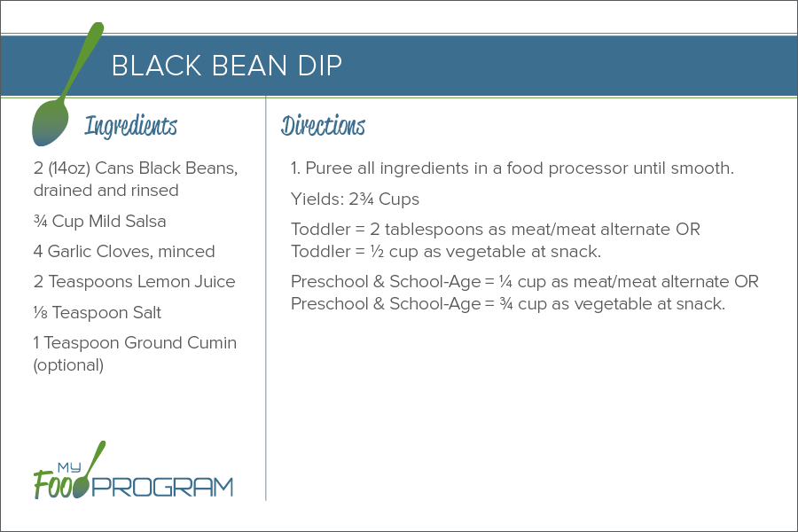 My Food Program Black Bean Dip Recipe