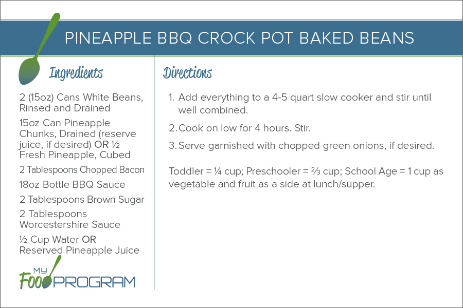 My Food Program Pineapple BBQ Crock Pot Baked Beans Recipe