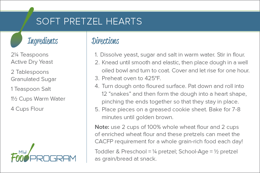 My Food Program Soft Pretzel Hearts Recipe