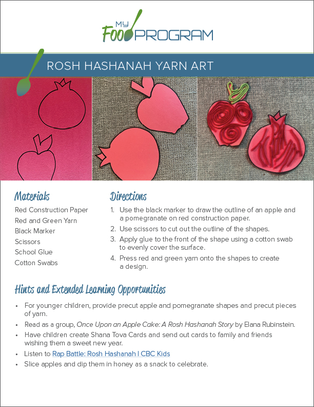My Food Program Rosh Hashanah Yarn Art