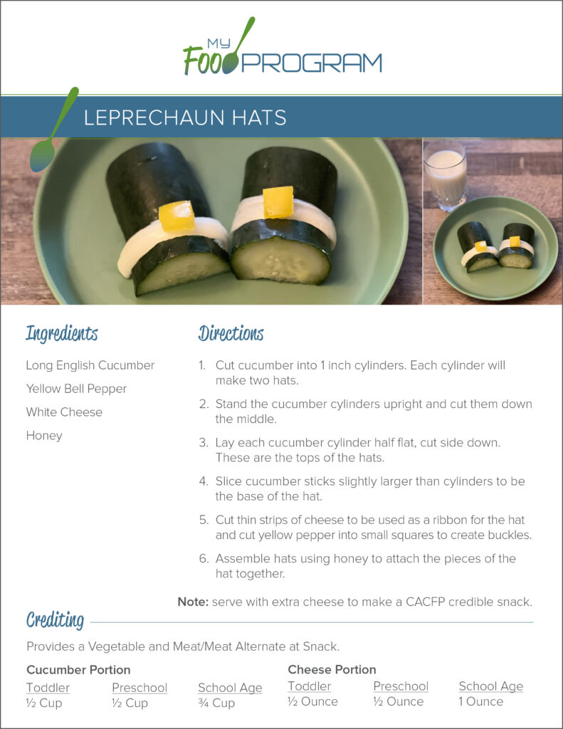 My Food Program Leprechaun Hats Recipe