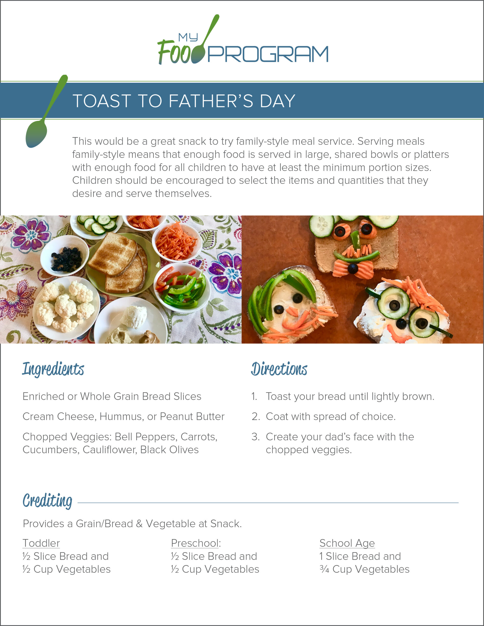 My Food Program Toast to Father's Day Recipe