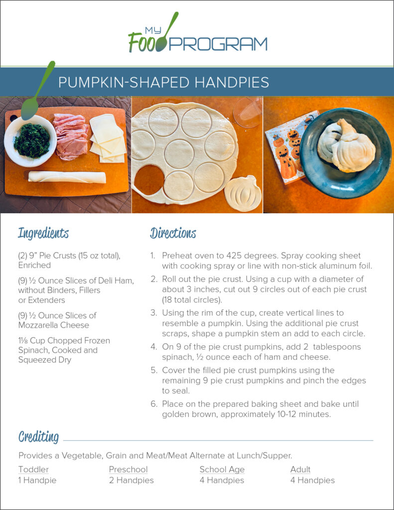 My Food Program Pumpkin-Shaped Handpies Recipe