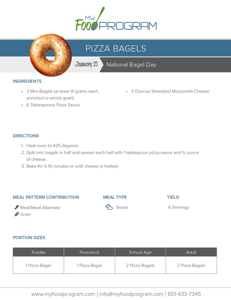 My Food Program Pizza Bagels Recipe