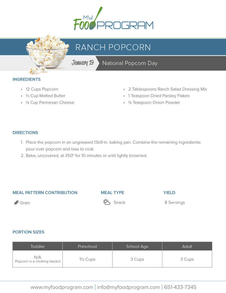 My Food Program Ranch Popcorn Recipe