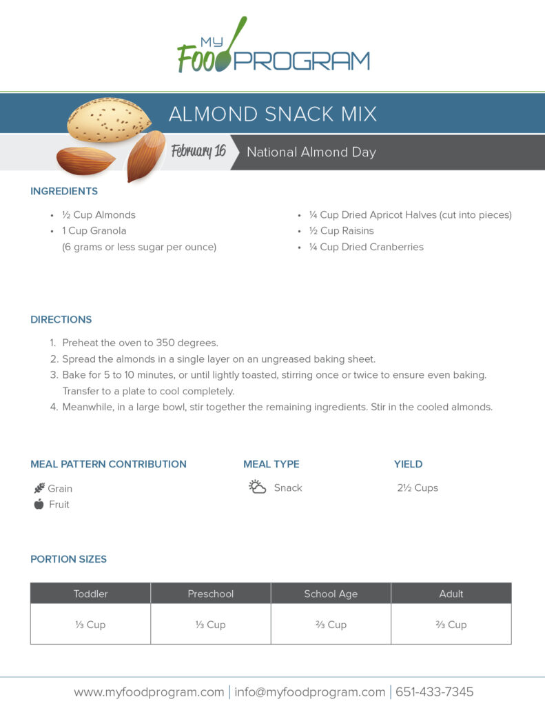 My Food Program Almond Snack Mix Recipe