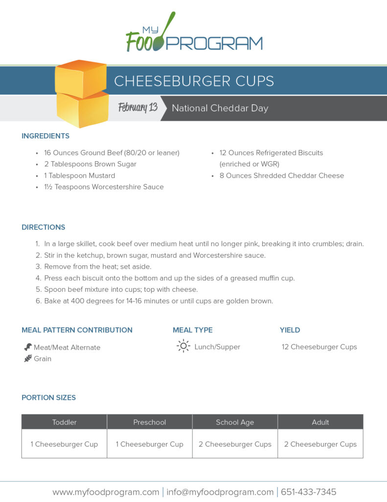 My Food Program Cheeseburger Cups Recipe