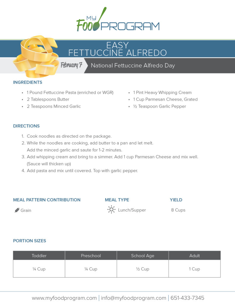 My Food Program Easy Fettuccine Alfredo Recipe