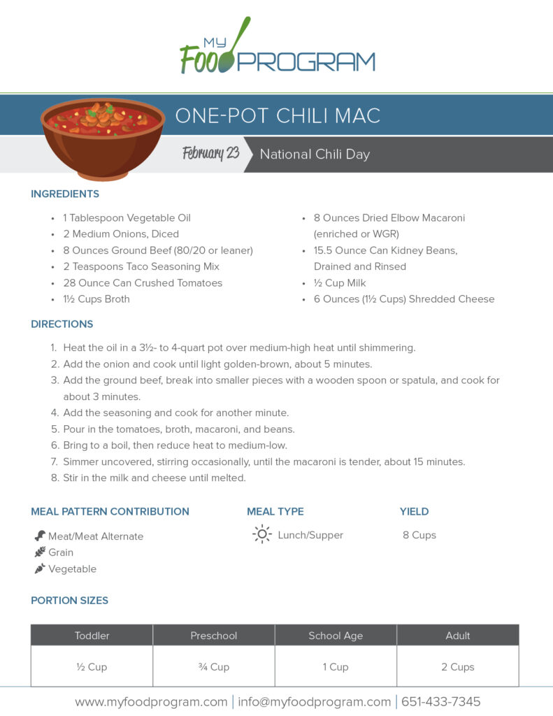 My Food Program One-Pot Chili Mac Recipe