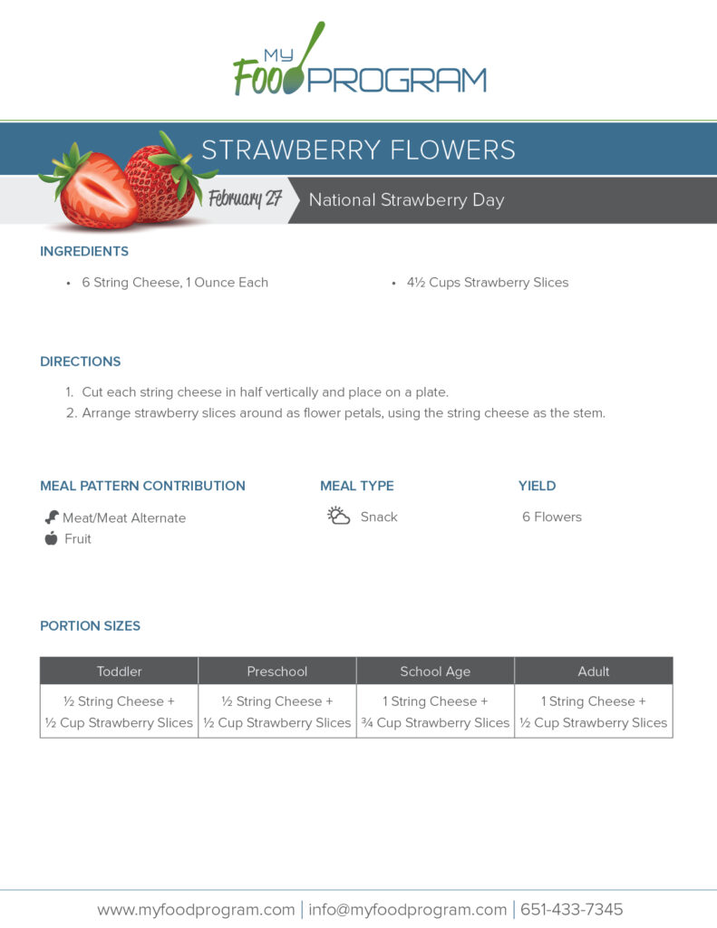 My Food Program Strawberry Flowers Recipe