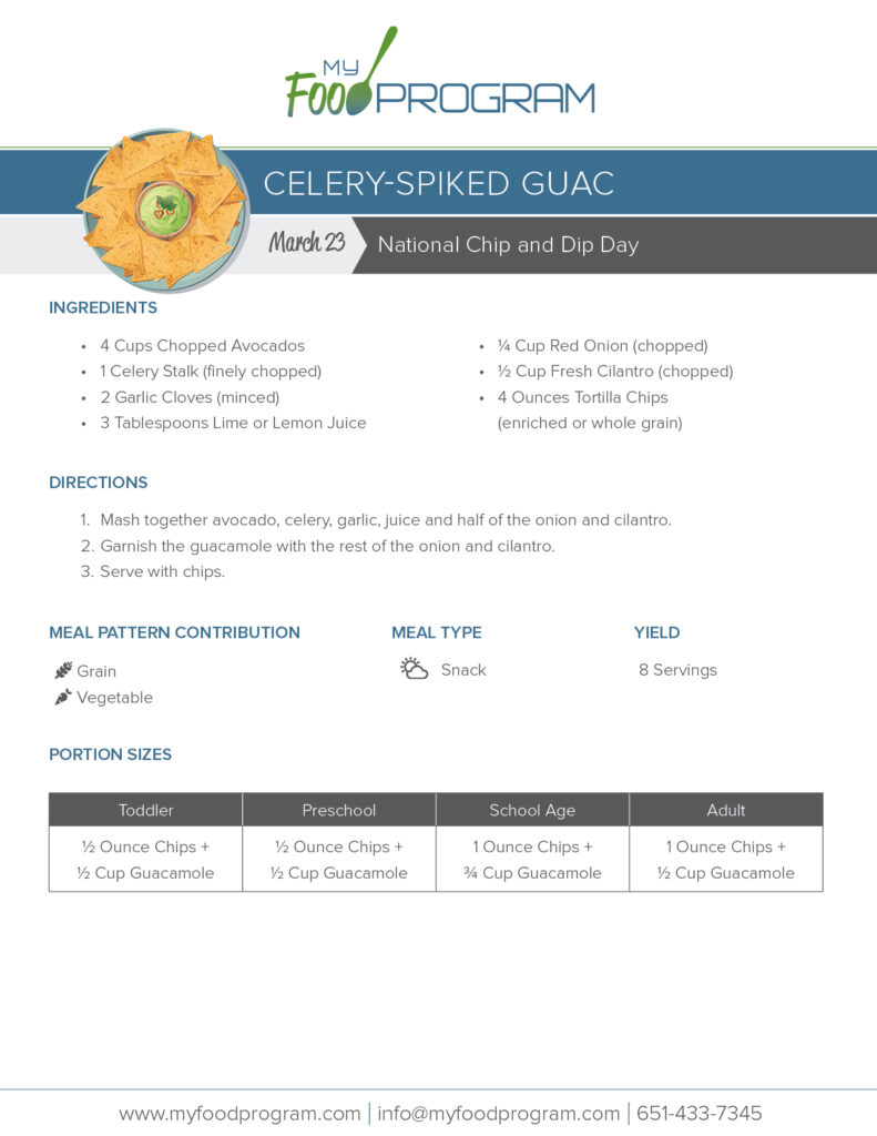 My Food Program Celery-Spiked Guac Recipe