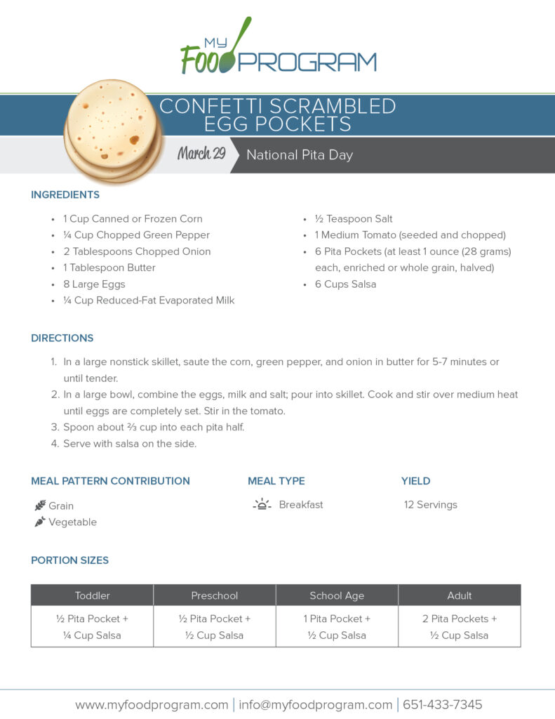 My Food Program Confetti Scrambled Egg Pockets Recipe