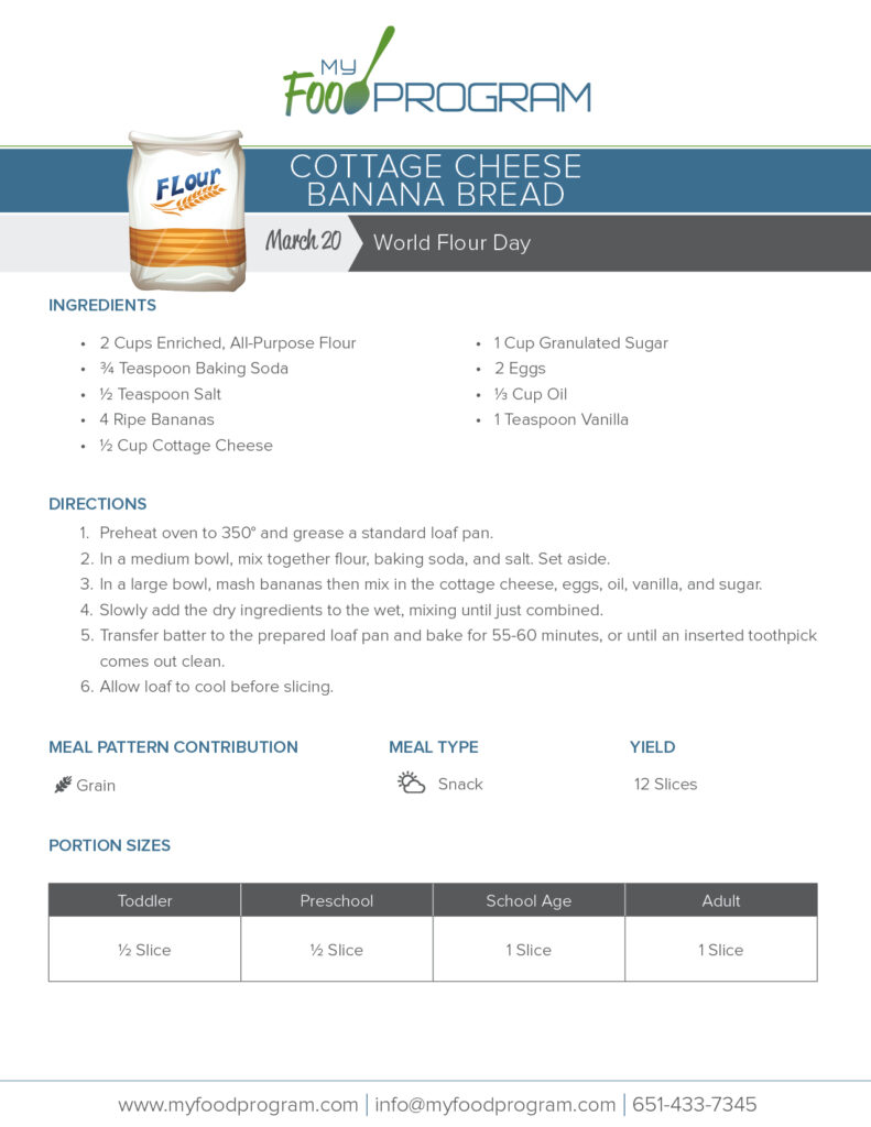 My Food Program Cottage Cheese Banana Bread Recipe