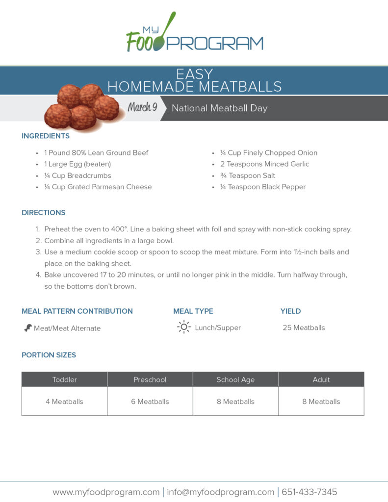 My Food Program Easy Homemade Meatballs Recipe