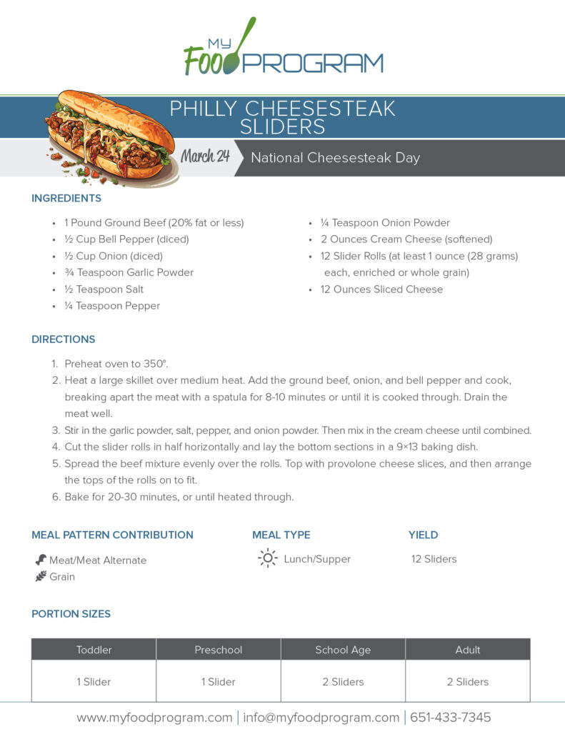 My Food Program Philly Cheesesteak Sliders Recipe