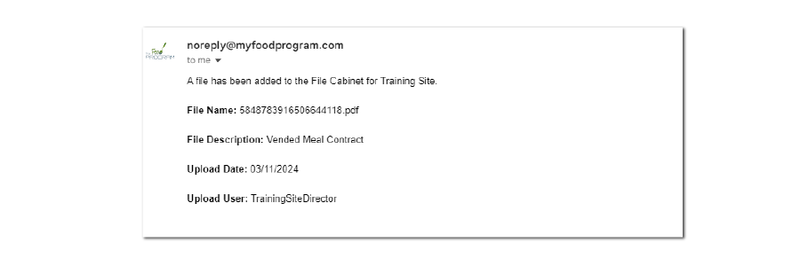 File Upload Email Notification