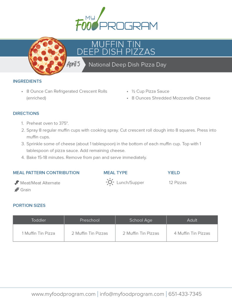 My Food Program Muffin Tin Deep Dish Pizzas Recipe