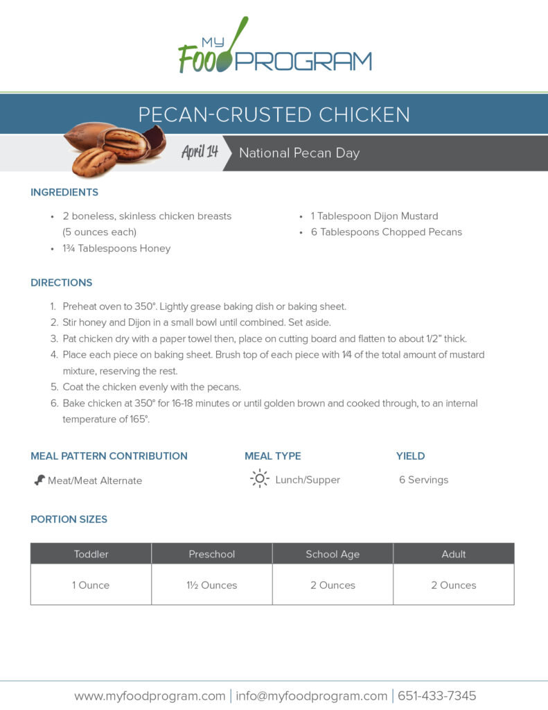 My Food Program Pecan-Crusted Chicken Recipe
