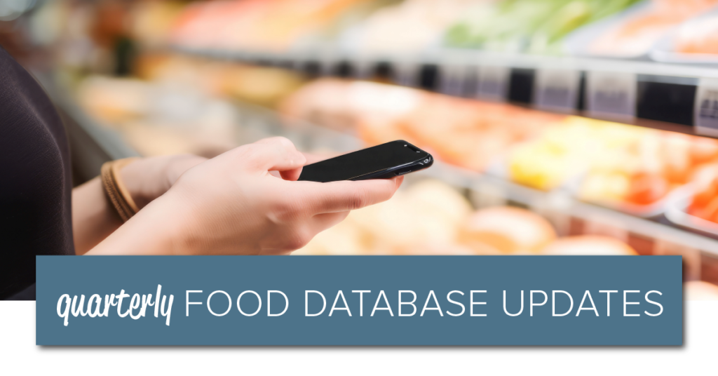 Food Database Updates