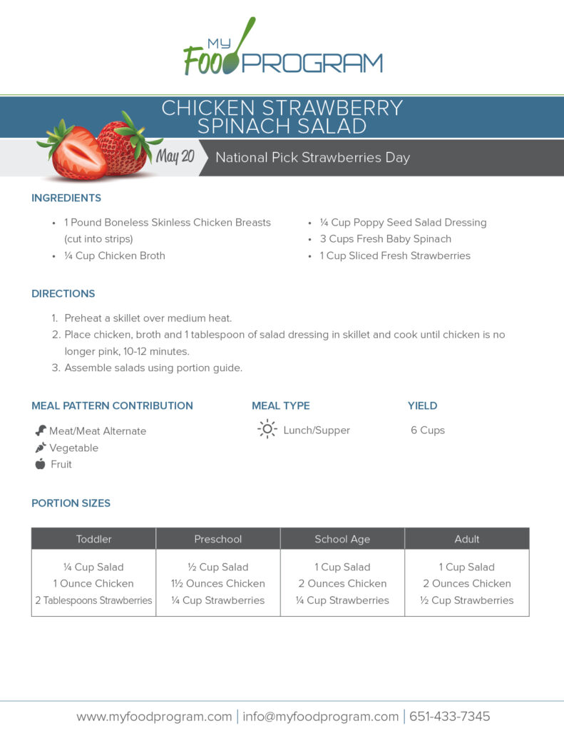 My Food Program Chicken Strawberry Spinach Salad Recipe