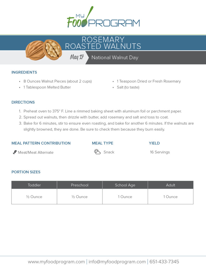 My Food Program Rosemary Roasted Walnuts Recipe