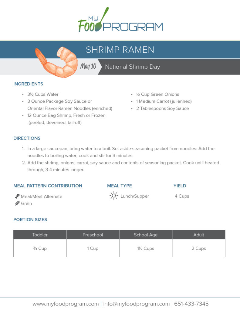 My Food Program Shrimp Ramen Recipe