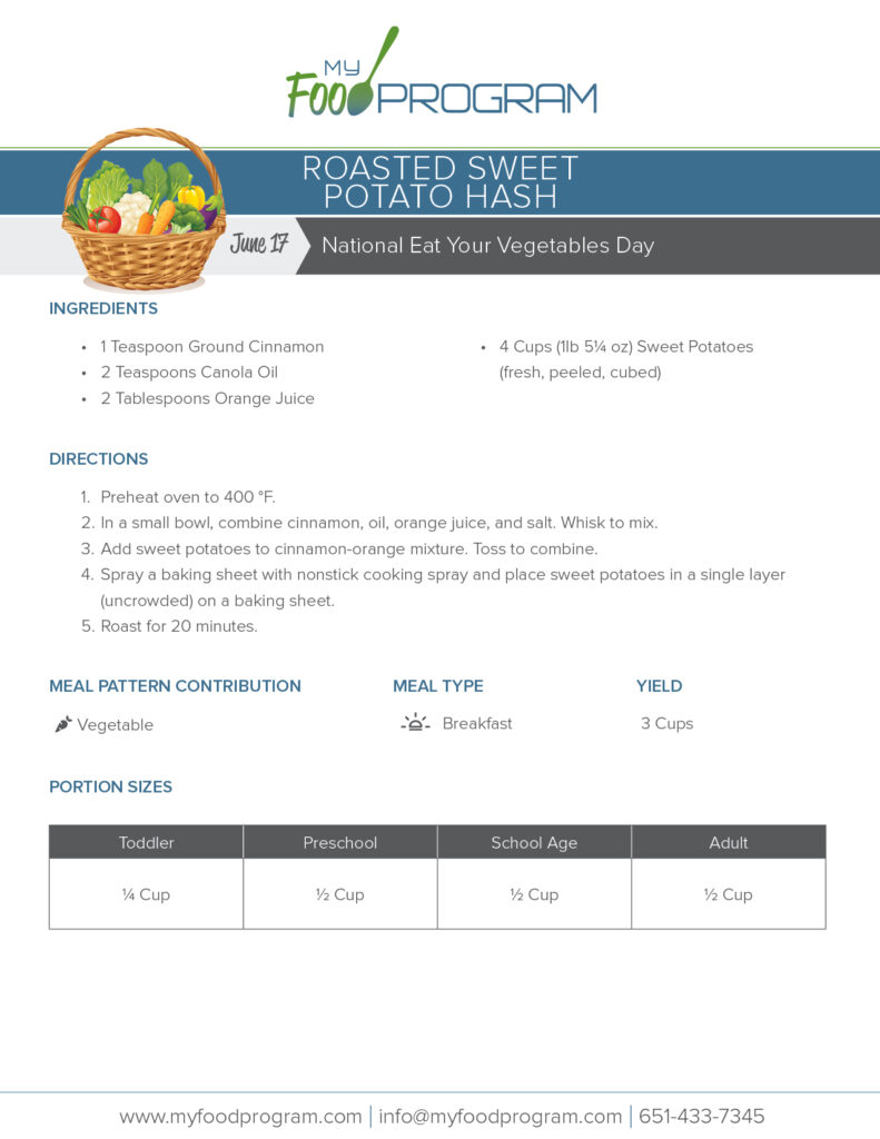 My Food Program Roasted Sweet Potato Hash Recipe
