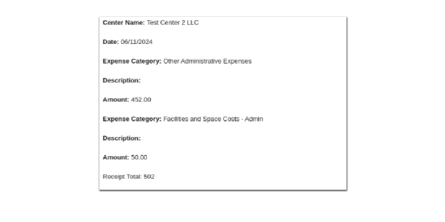 Email Alert When Center Adds Expense