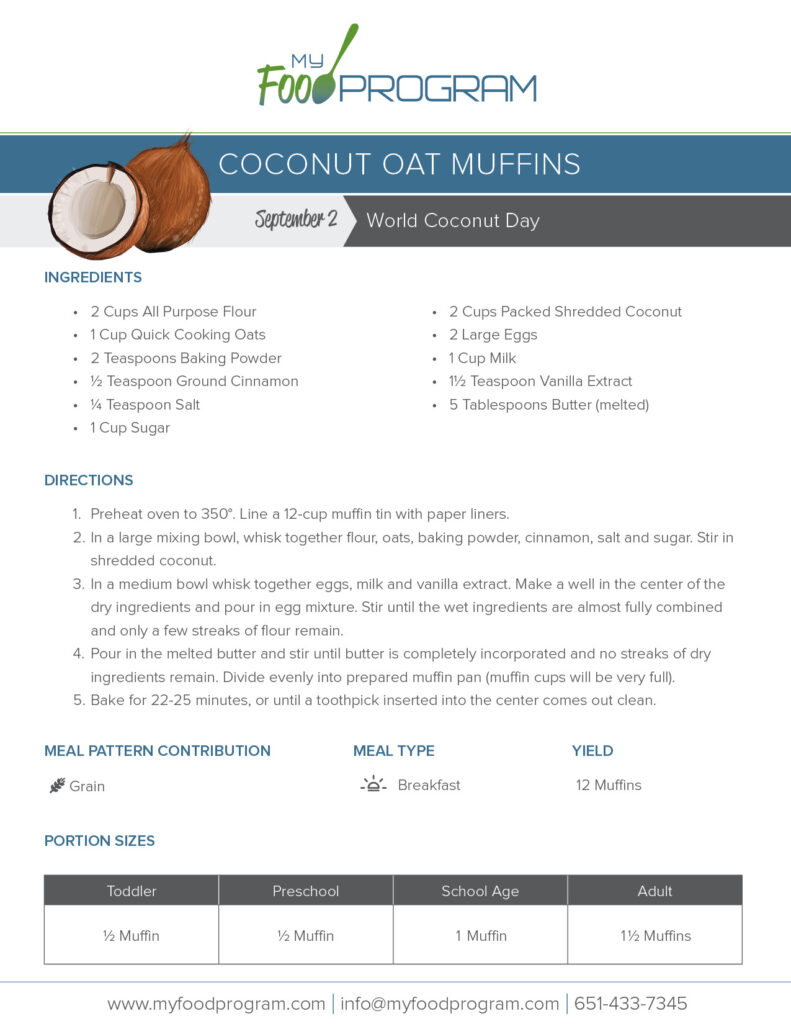 My Food Program Coconut Oat Muffins Recipe