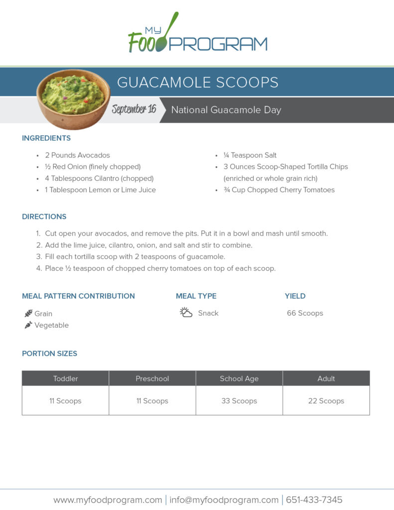 My Food Program Guacamole Scoops Recipe