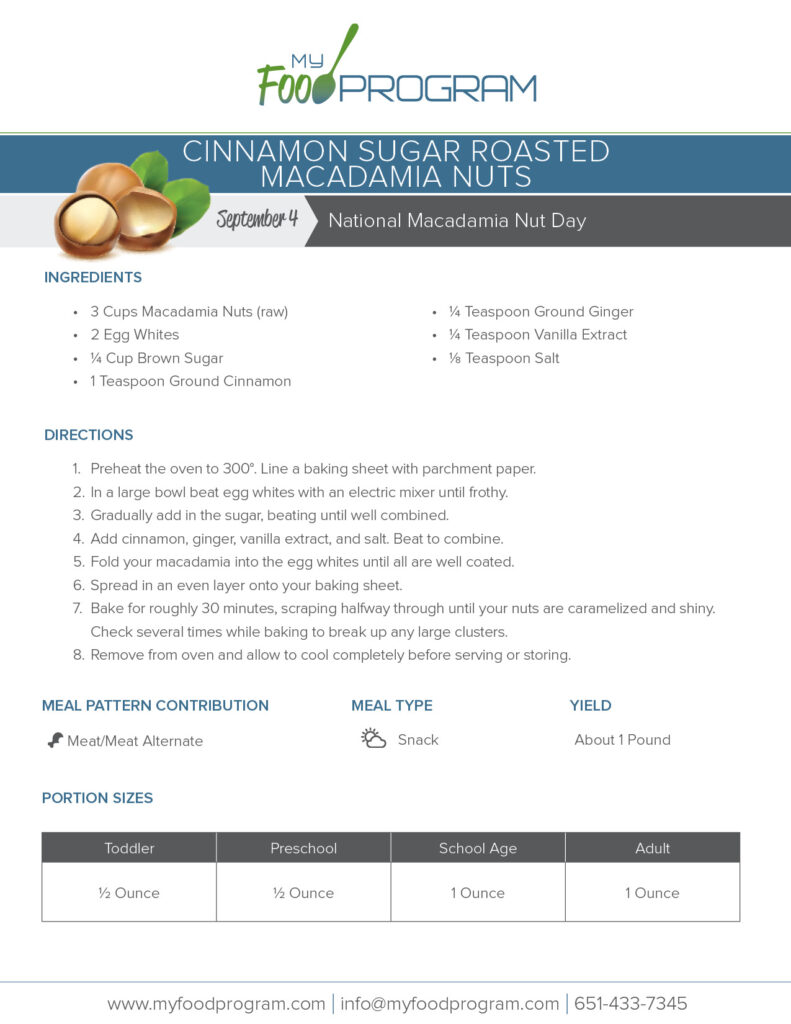 My Food Program Cinnamon Sugar Roasted Macadamia Nuts Recipe