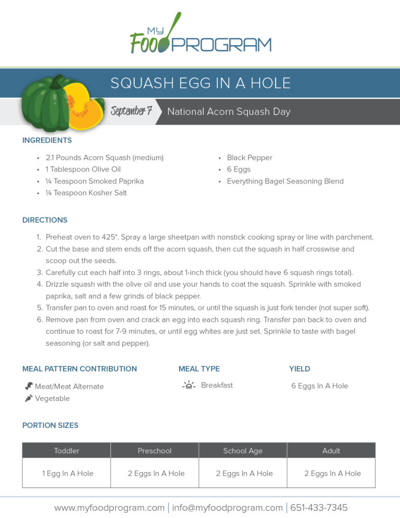 My Food Program Squash Egg In A Hole Recipe