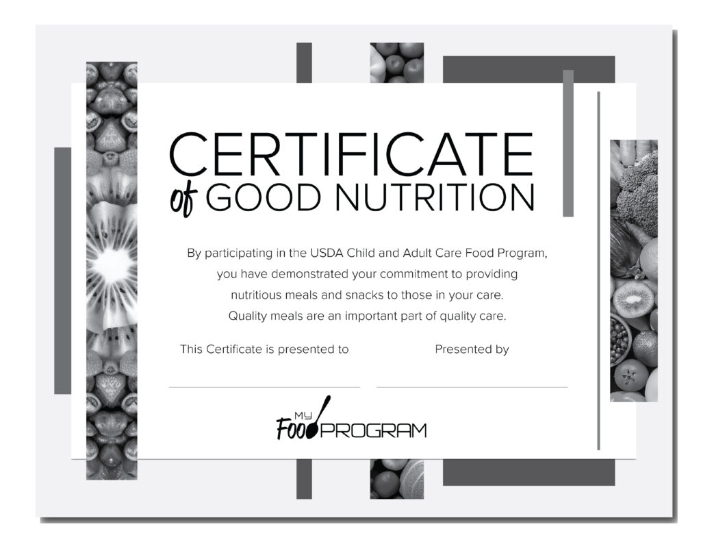 2025 CACFP Week Certificate Version 2 Black & White
