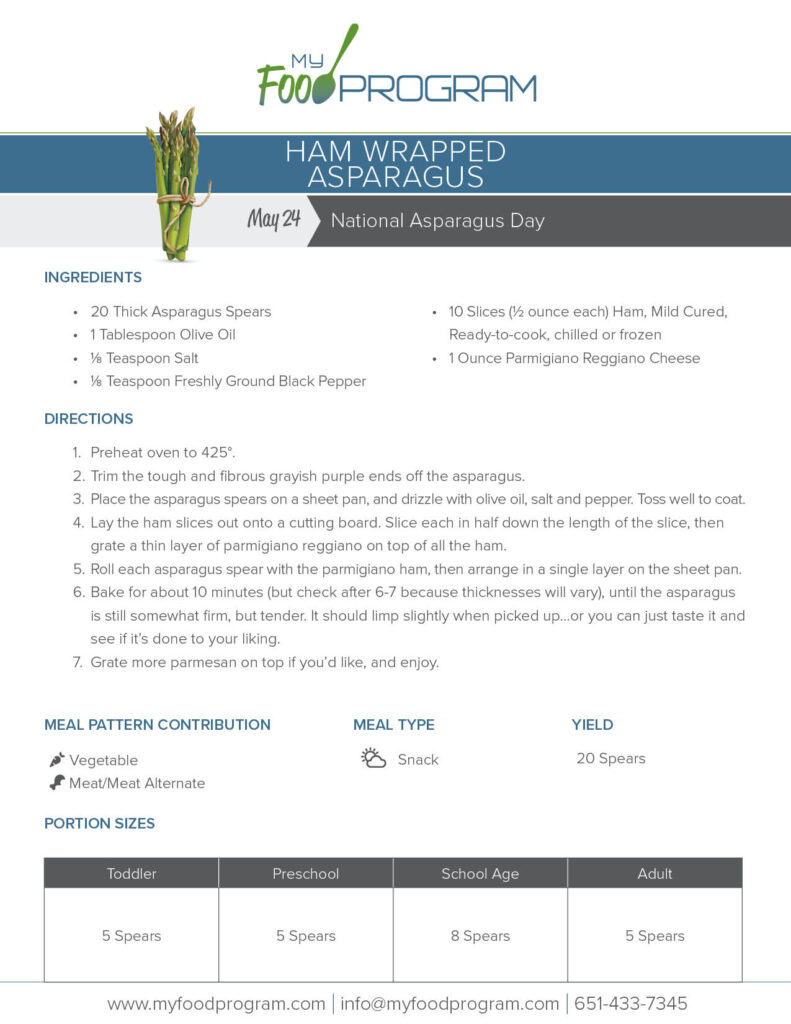 My Food Program Ham Wrapped Asparagus Recipe