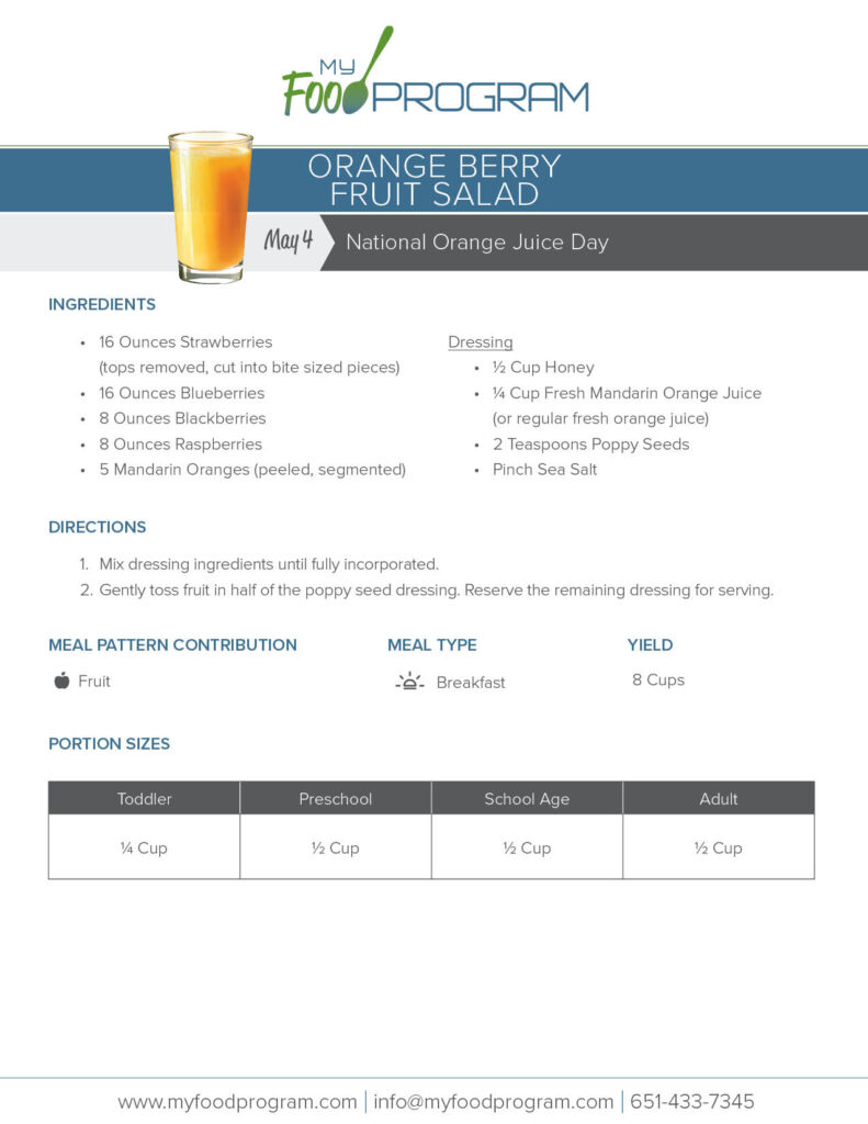 My Food Program Orange Berry Fruit Salad Recipe