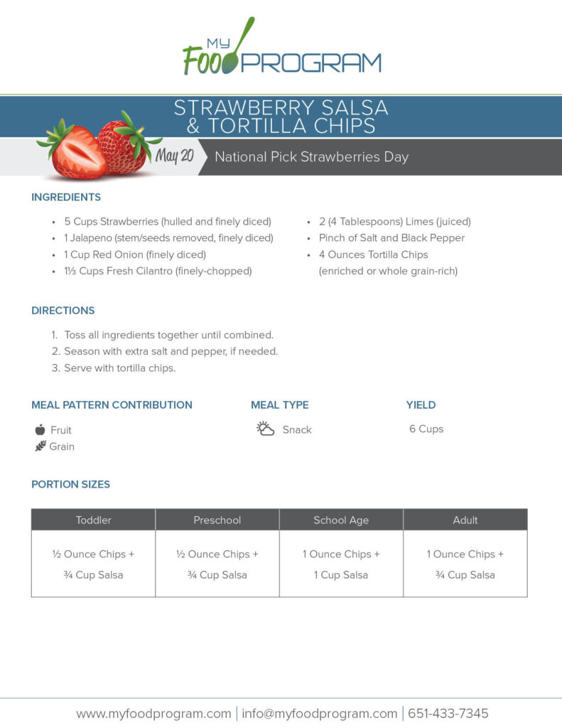 My Food Program Strawberry Salsa & Tortilla Chips Recipe