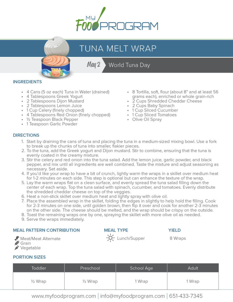 My Food Program Tuna Melt Wrap Recipe
