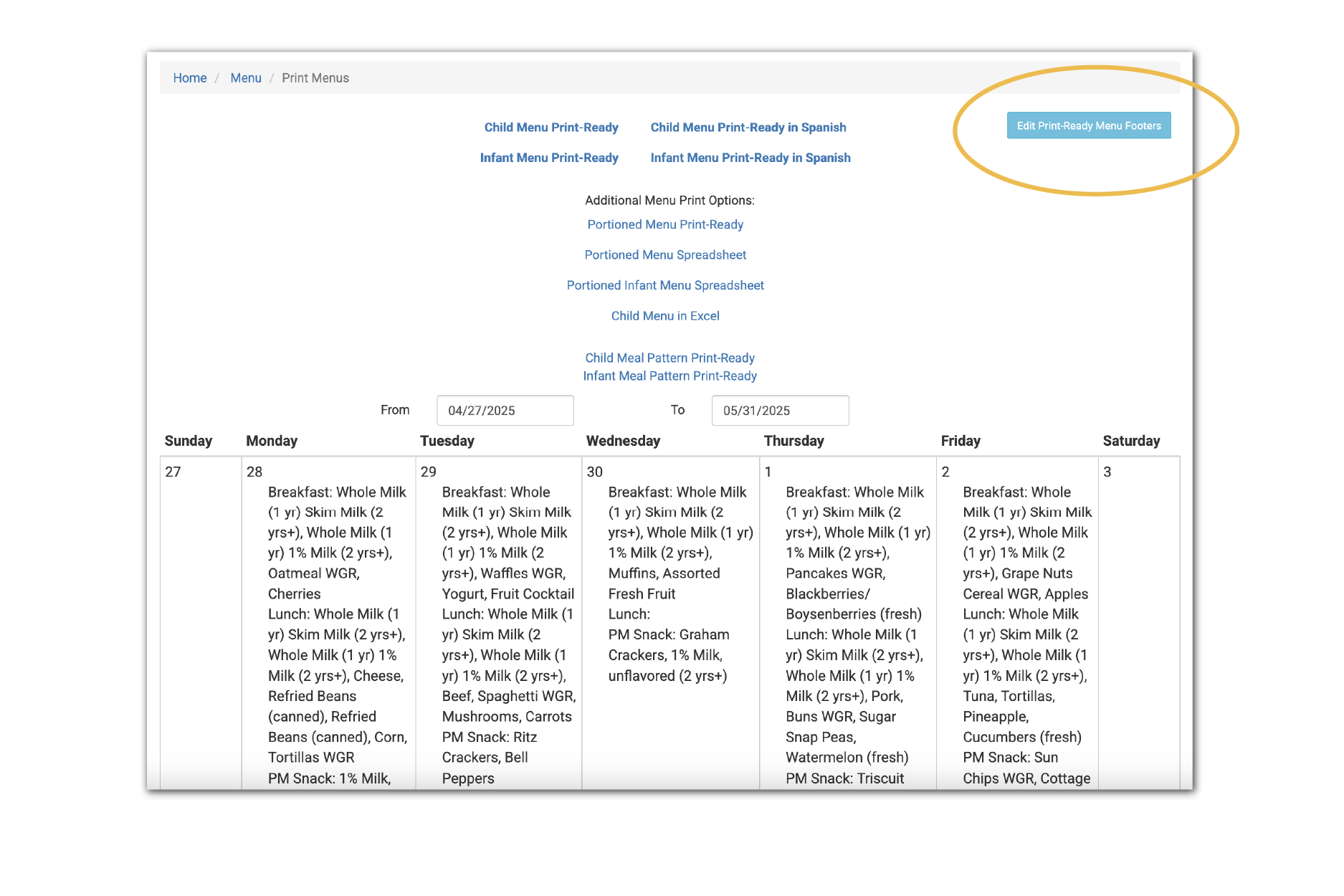 Custom Footers