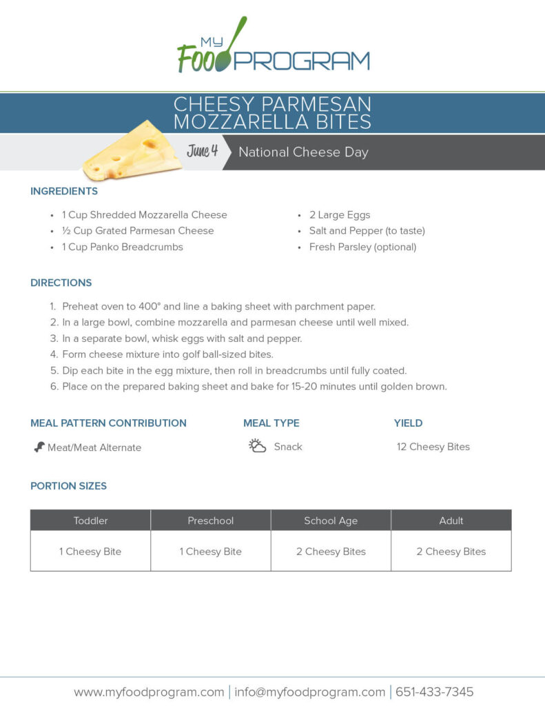My Food Program Cheesy Parmesan Mozzarella Bites​ Recipe