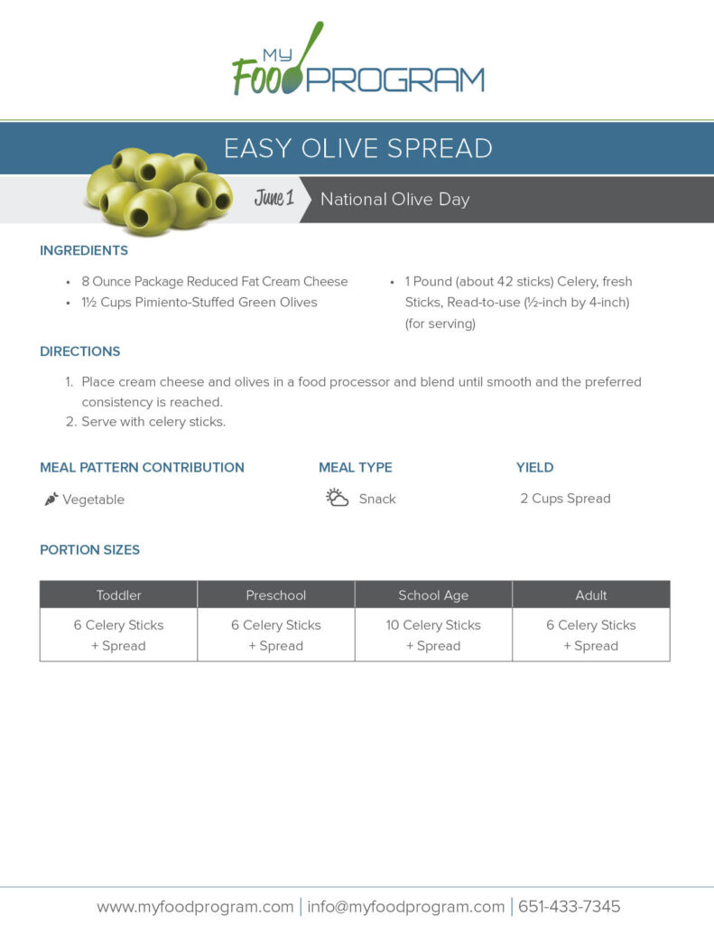 My Food Program Easy Olive Spread​ Recipe