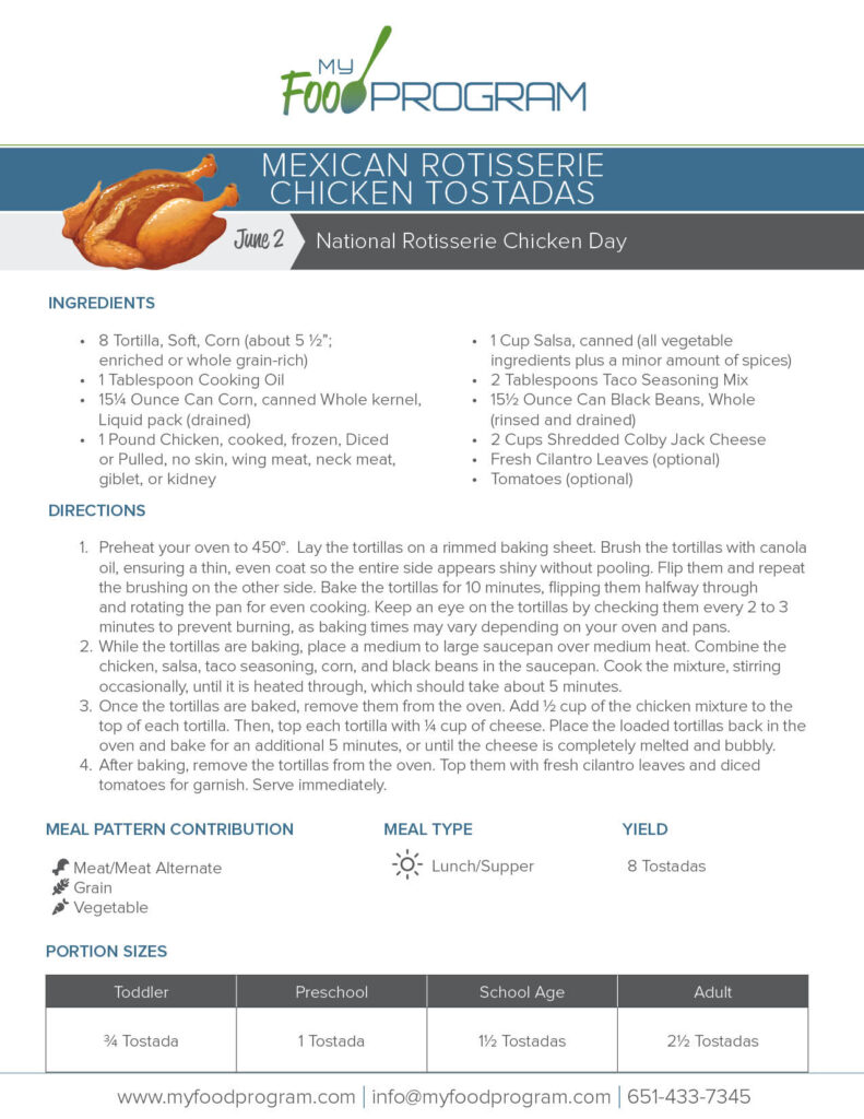 My Food Program Mexican Rotisserie Chicken Tostadas​ Recipe