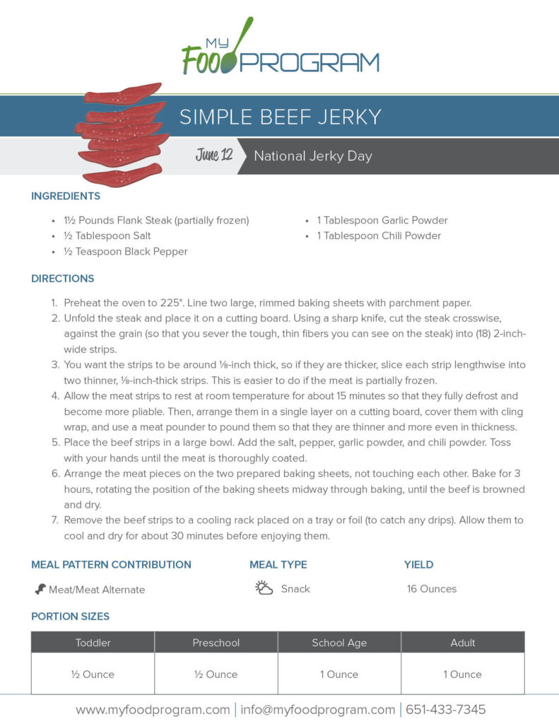 My Food Program Simple Beef Jerky​ Recipe