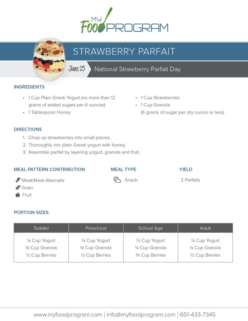 My Food Program Strawberry Parfait​ Recipe