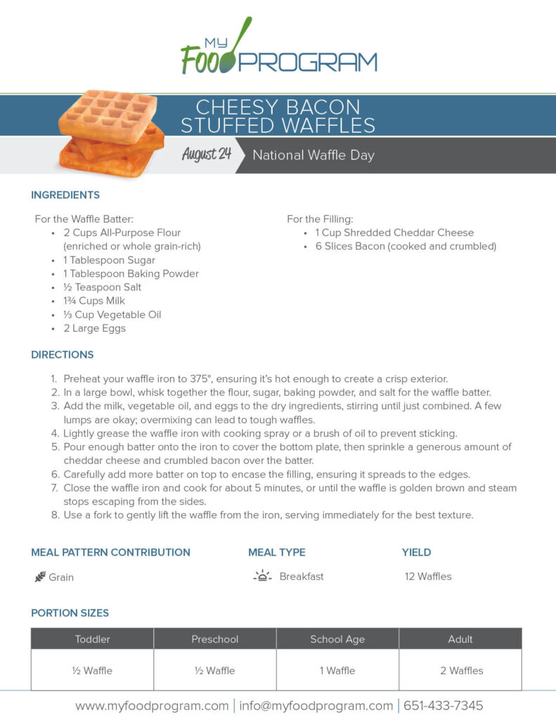 My Food Program Cheesy Bacon Stuffed Waffles Recipe