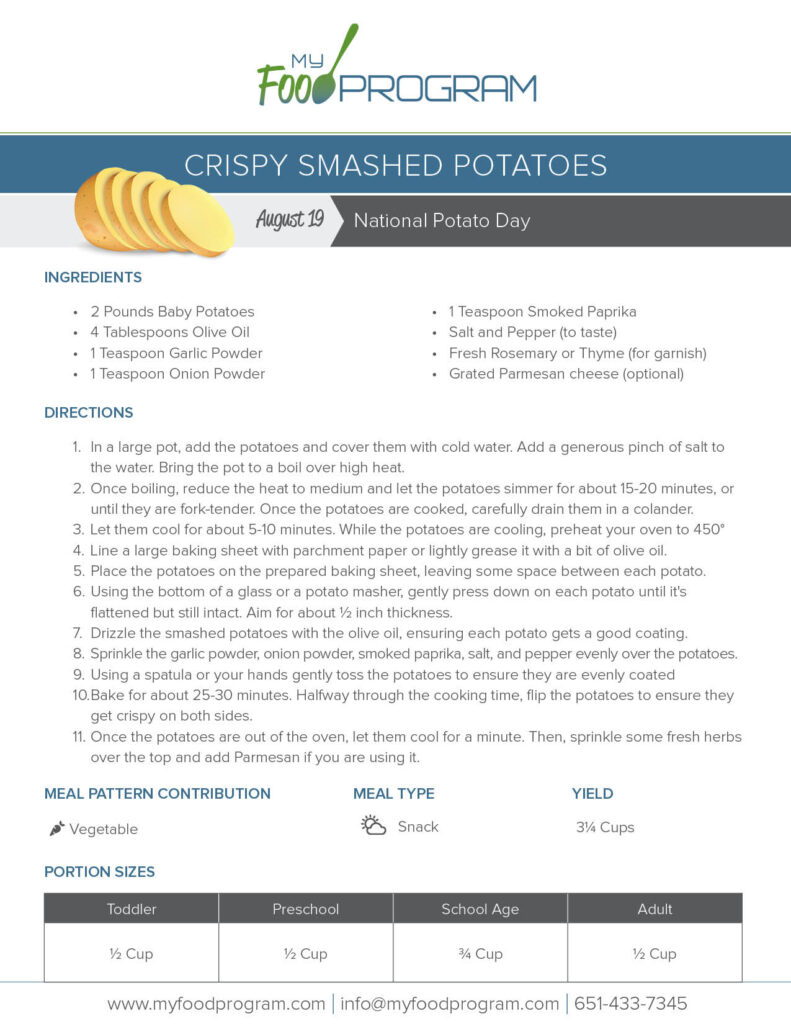 My Food Program Crispy Smashed Potatoes Recipe