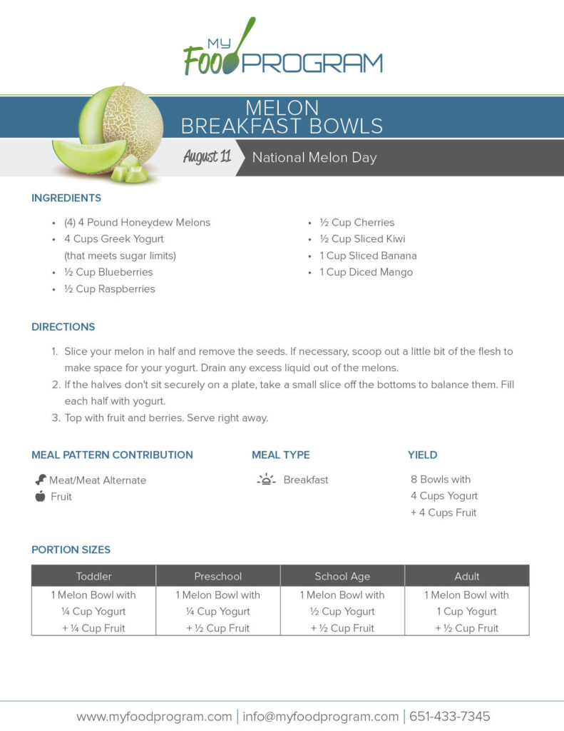 My Food Program Melon Breakfast Bowls Recipe