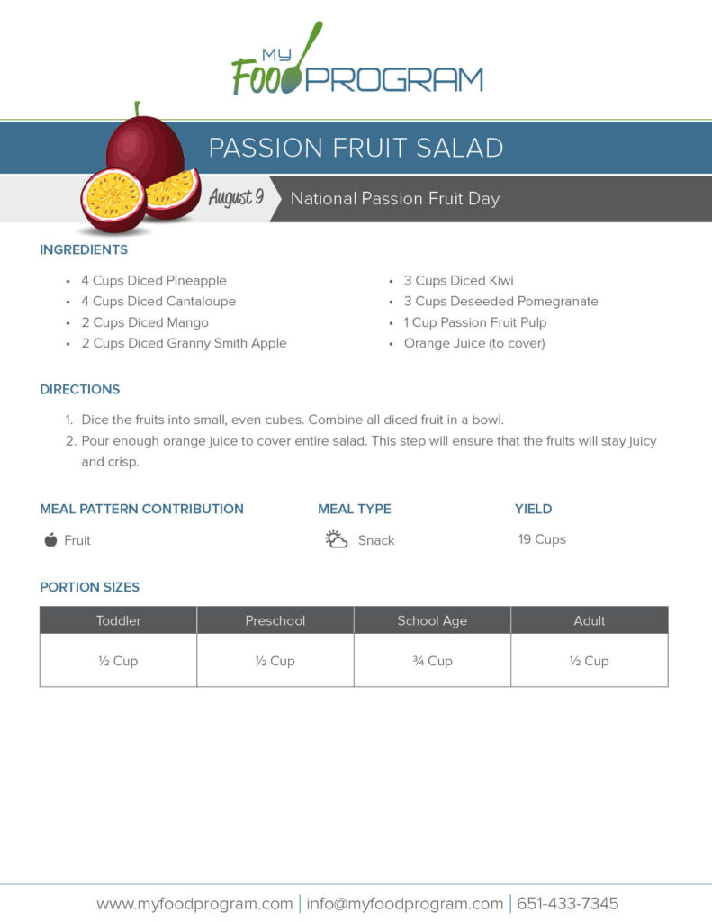 My Food Program Passion Fruit Salad Recipe