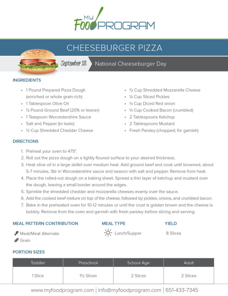 My Food Program Cheeseburger Pizza Recipe