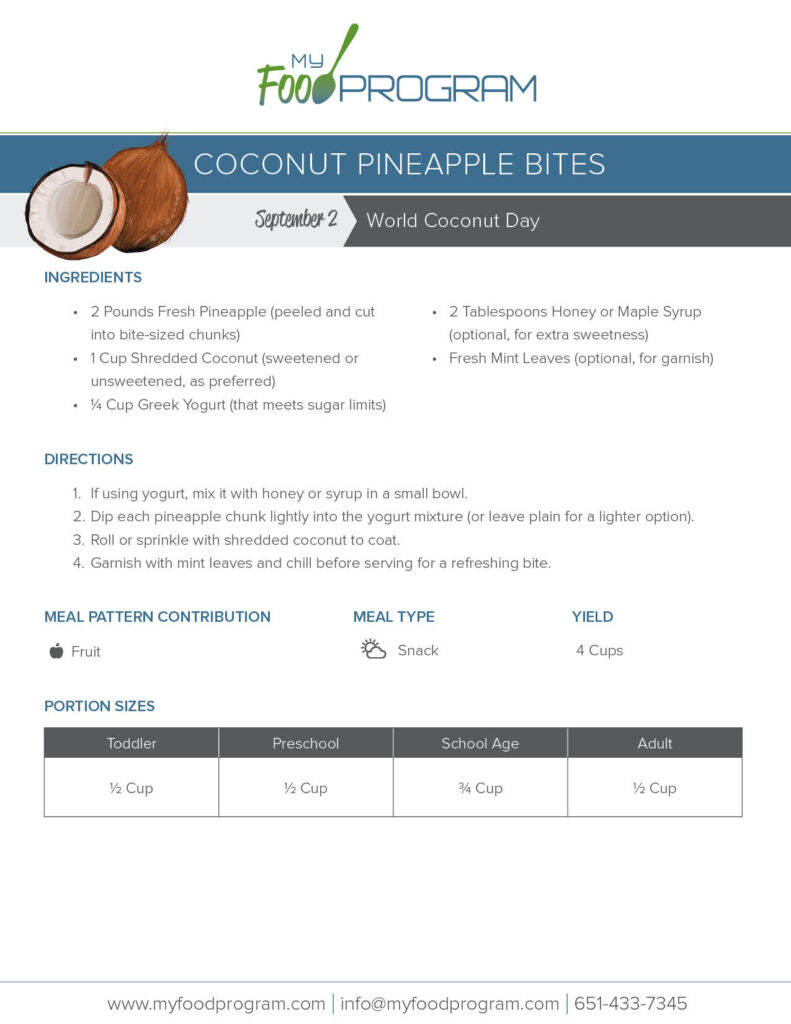 My Food Program Coconut Pineapple Bites Recipe