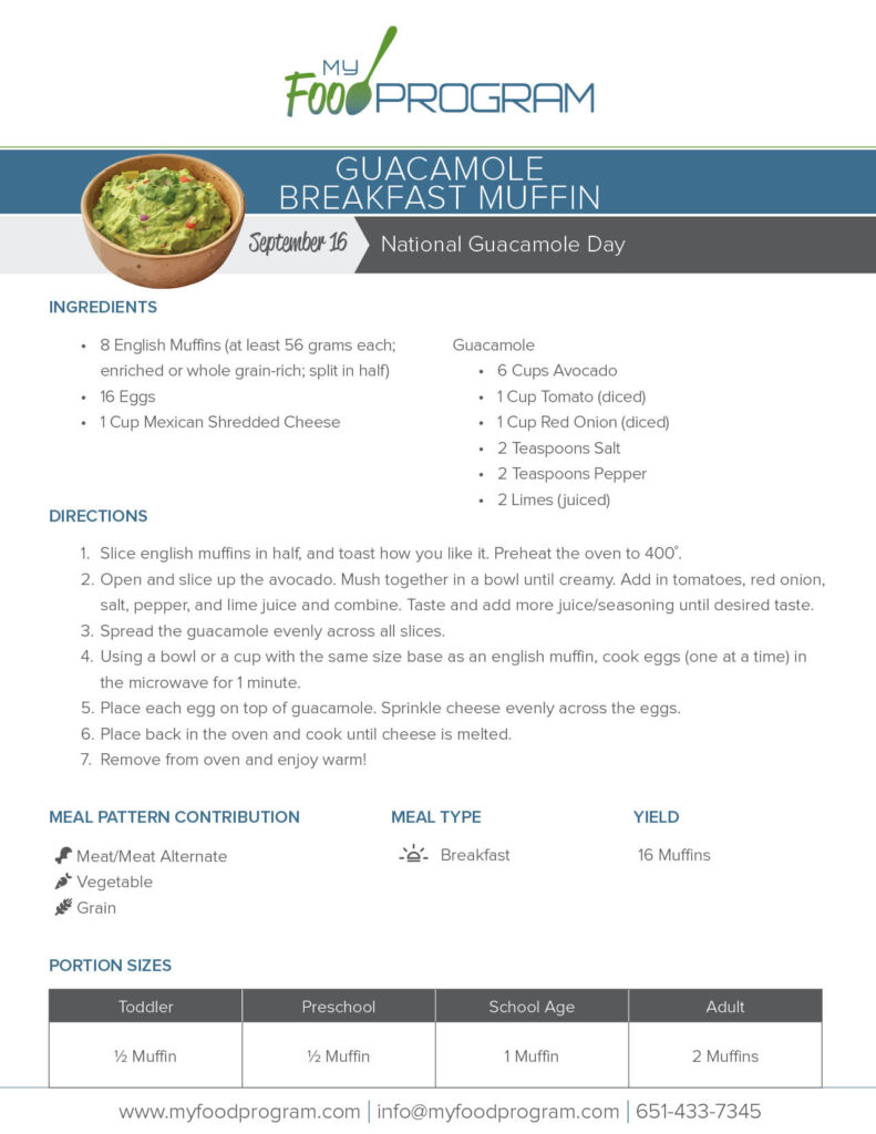 My Food Program Guacamole Breakfast Muffin Recipe